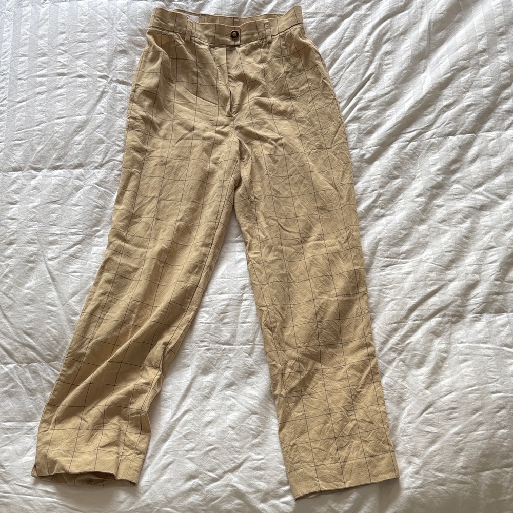 Massimo Dutti Beige Chinos with Subtle Pattern